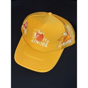 Hyde Park "Slap Patch" Trucker Hat NWT Gold OS "You Aren't Invited" $85 Retail
